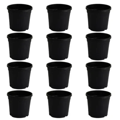 Nursery Pot - Black Set Of 12 ( 6inch to 12 inch )